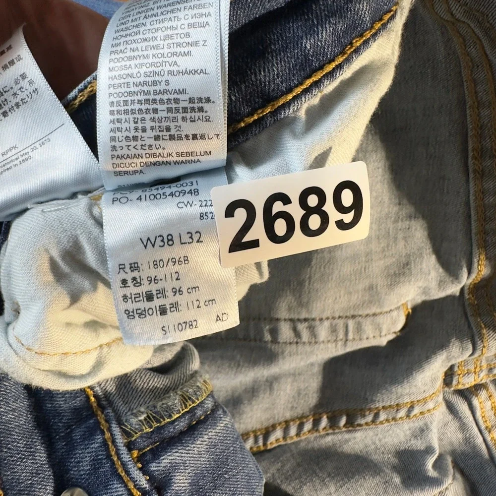 Levi's‎ 511 Slim Fit Jeans Mens 38x32 Blue Denim Stretch Casual Baggy Streetwear